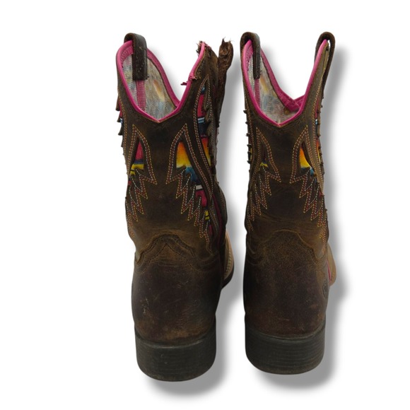 Ariat Quickdraw VentTEK Cowgirl Boots Child 13 Brown Serape 10027306